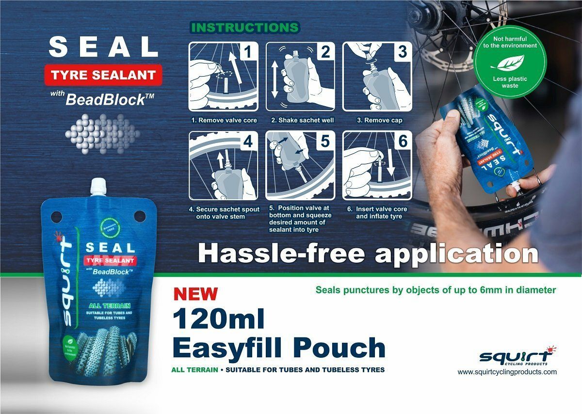 Squirtlube-Squirt Lube Squirt Seal - Beadblock, Tubeless Milch, 120ml Pouch_SQL019_