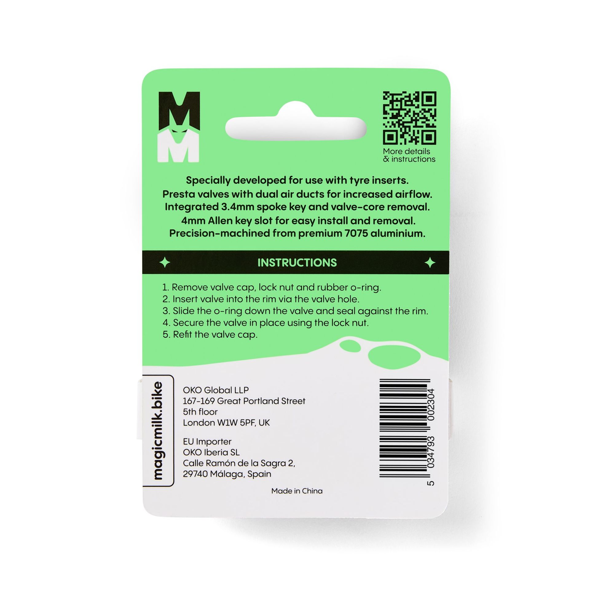 OKO Global LLP-OKO Magic Milk, Tubeless Ventil, black_MMT.PV-BK_